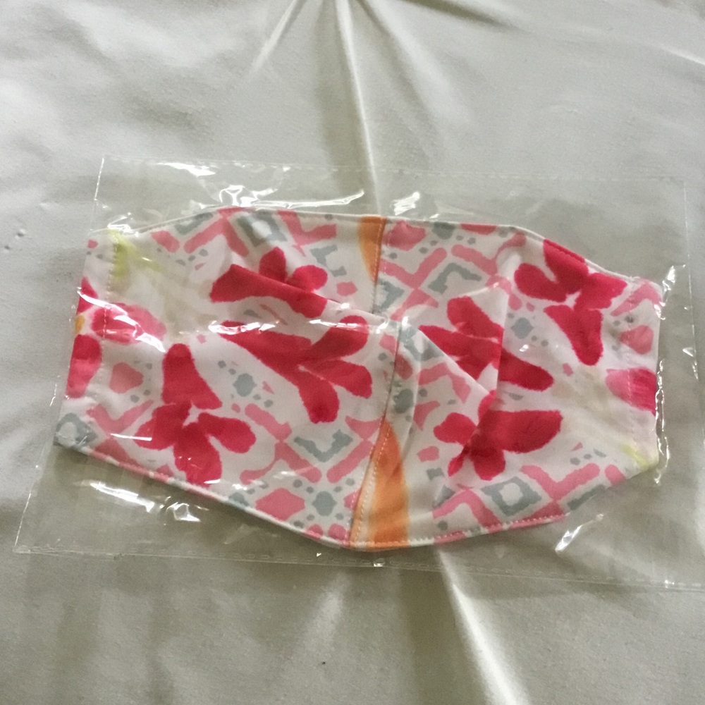Jean Pierre Klifa-Floral Pink and Orange Face Mask for Women